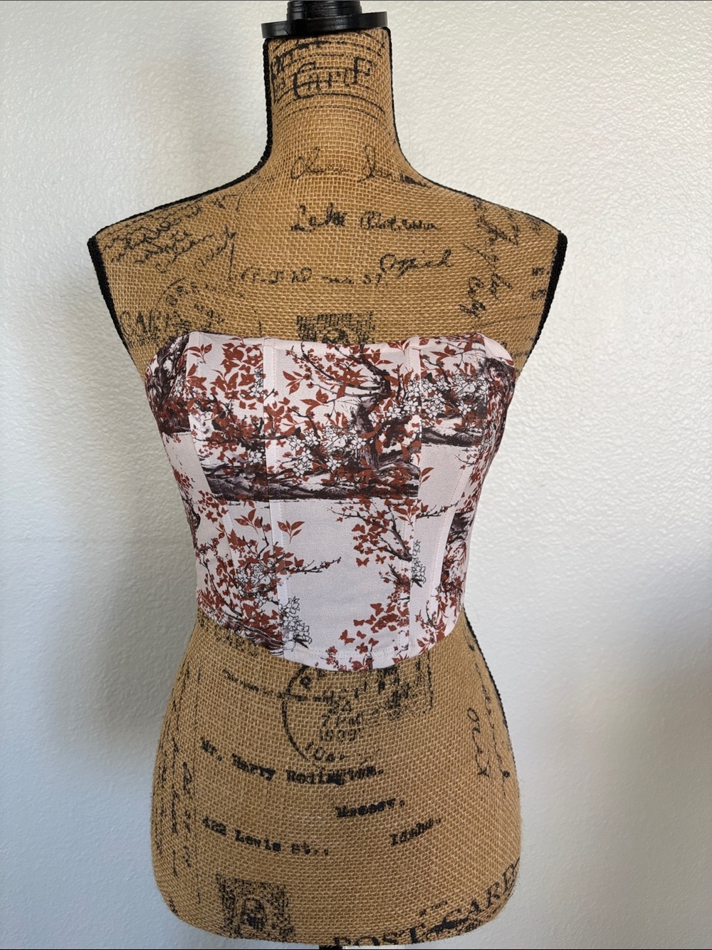 Strapless Floral Print Bustier Top